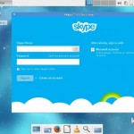 Kademar 5 Khronos con el programa propietario Skype iniciado para las llamadas VoIP